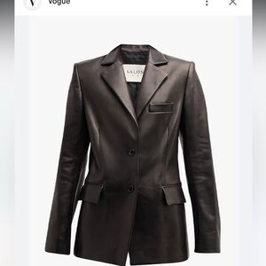 Salon 1884 Meredith Black Leather Blazer Jacket